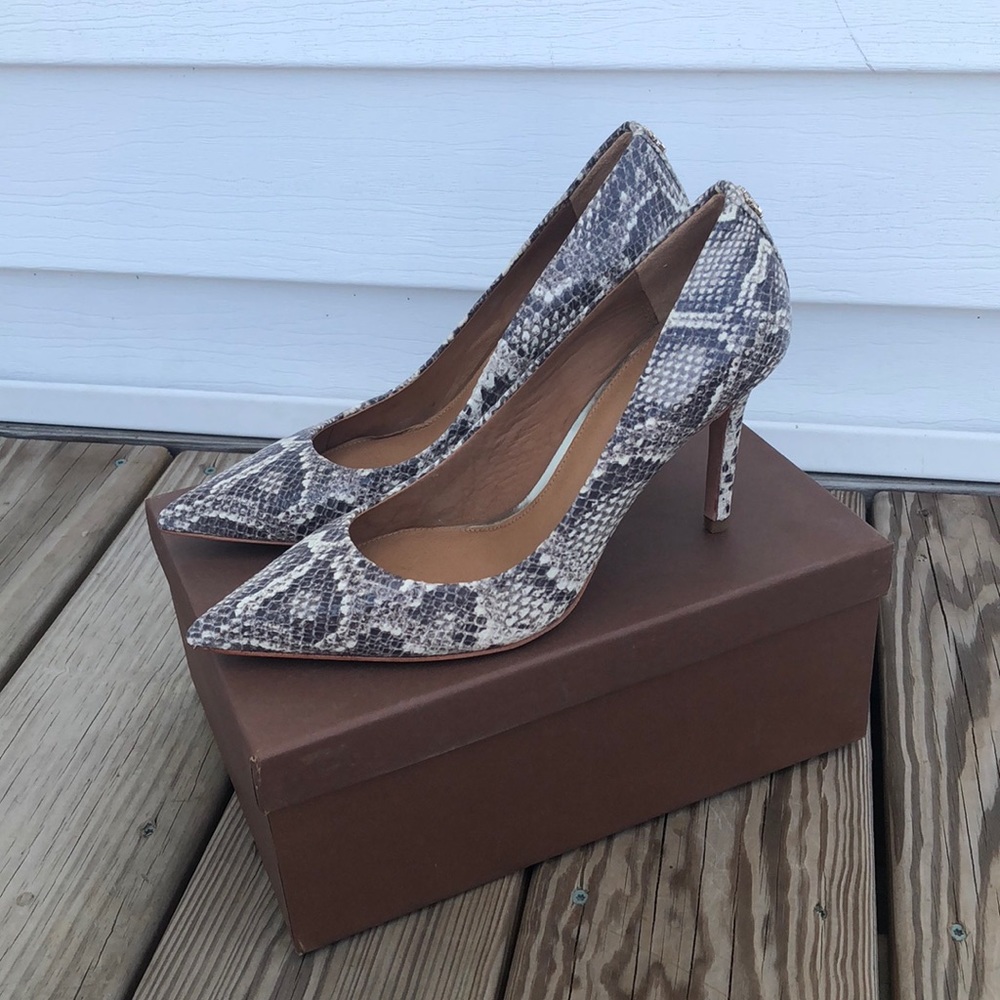 Coach Teddie Snake Printed Stilettos